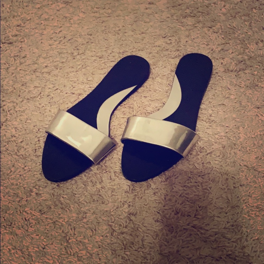 Silver Zara Slides
